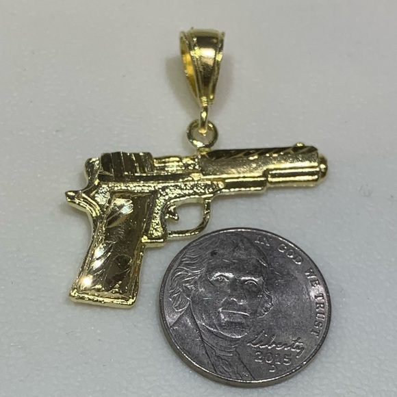 New Gold plated Gun Pendant
